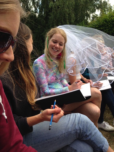 hen party bride drawing